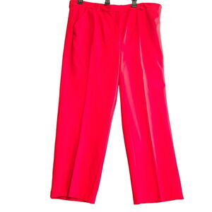 Ruby Rd Womens Stretch Pants Red Size 16 Zip Double Clasp Closure Pockets NWT
